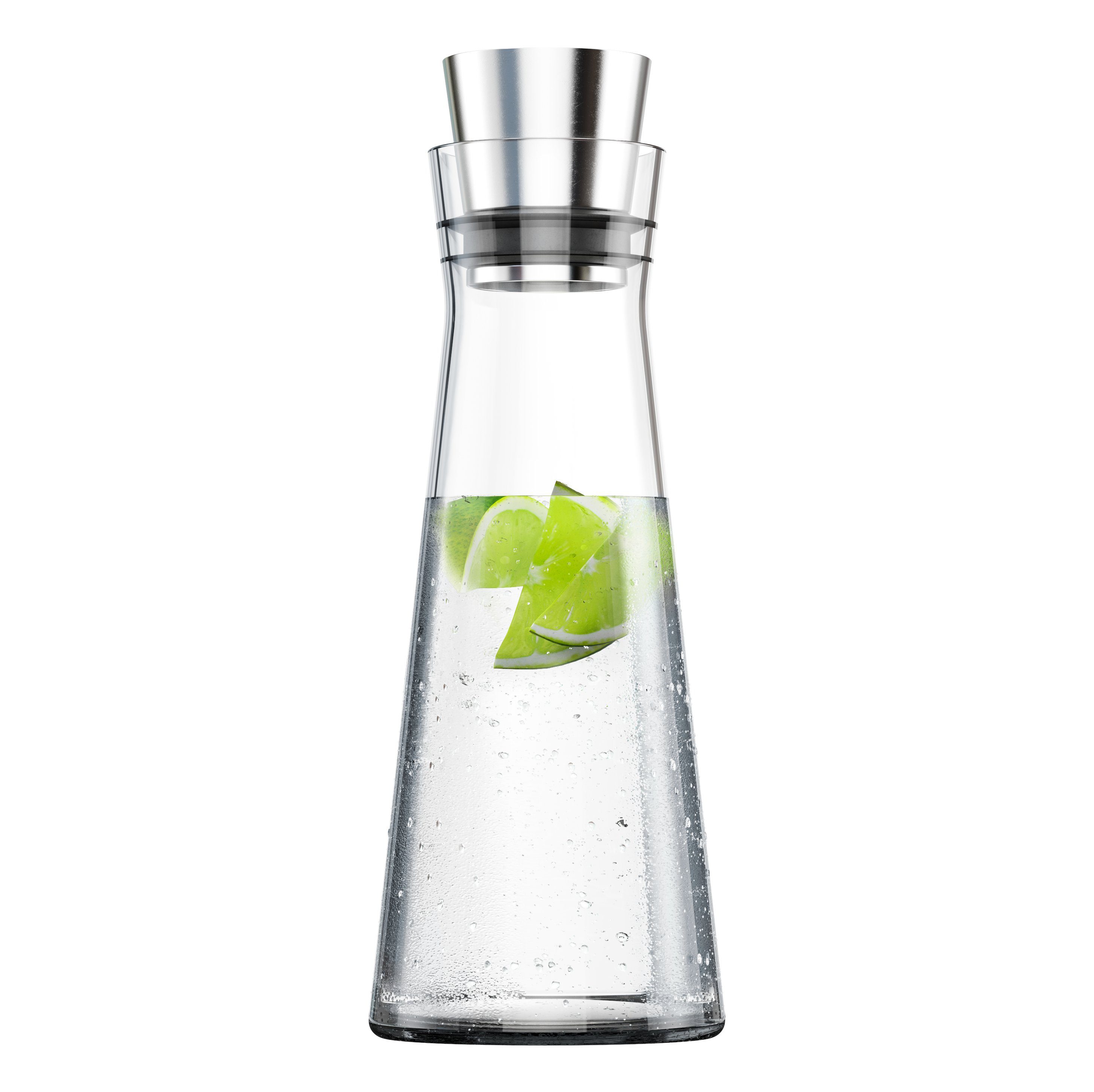 Emsa Müslischale FLOW SLIM Karaffe, Glas/Edelstahl, 1,0 L NEU