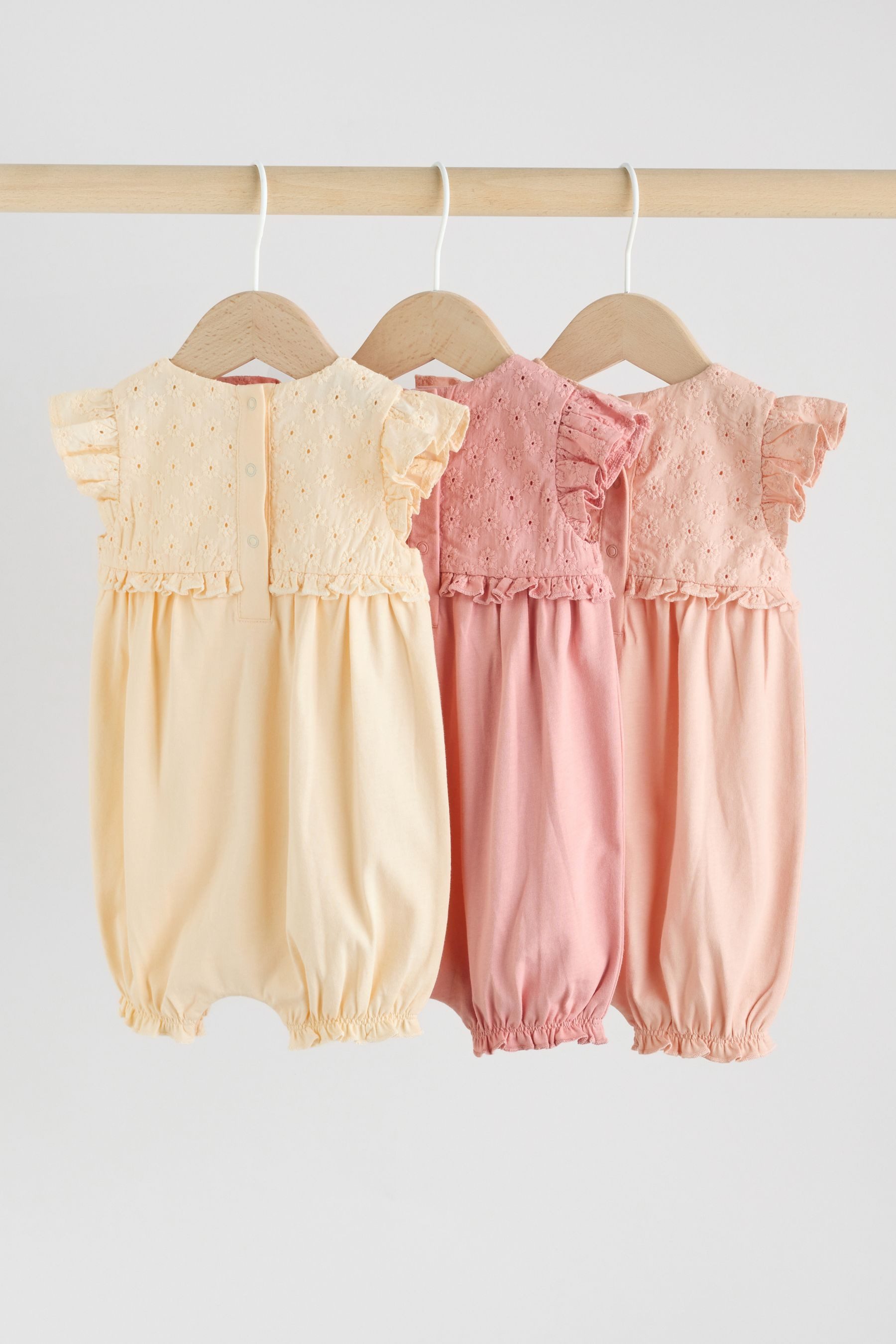 Next Strampler Baby-Strampelanzüge mit Print, 3er-Pack (3-tlg)