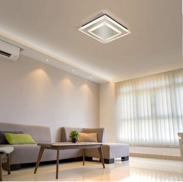 ZMH LED Deckenleuchte Wohnzimmer Deckenbeleuchtung Dimmbar 41W Quadratisch, LED fest integriert, Warmweiß