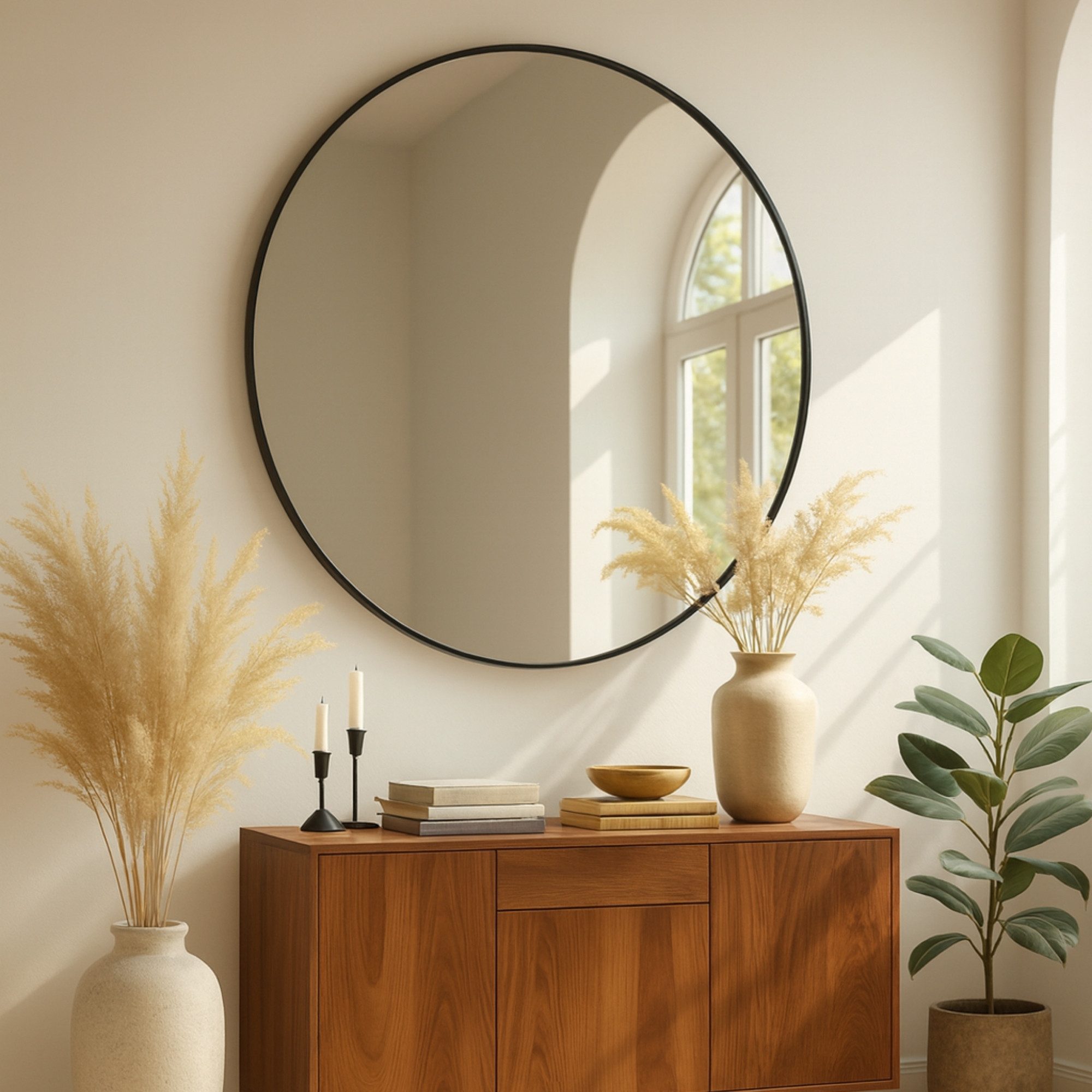 Albatros International Spiegel Albatros Spiegel rund schwarz mit Metallrand günstig online kaufen