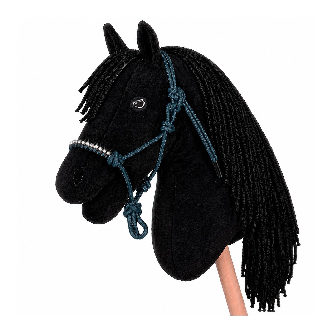 HKM Outdoor-Spielzeug HKM Hobby Horse Set - Shiny Pony -, Steckenpferd Bobby schwarz & Knotenhalfter mit Strasssteinen