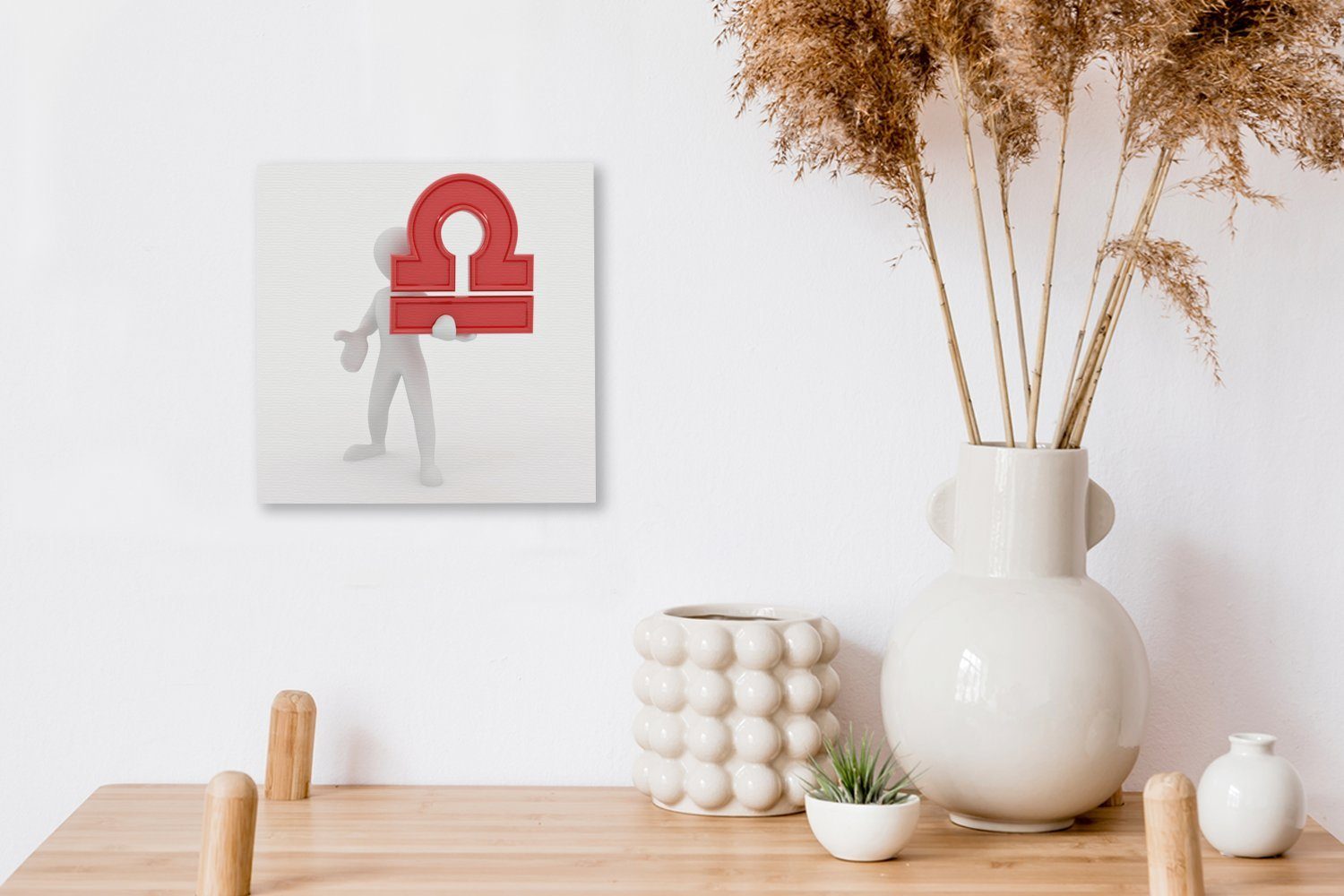 Wohnzimmer Schlafzimmer für Bilder roten Ein (1 Mann Leinwandbild Schuppen, OneMillionCanvasses® St), mit Leinwand