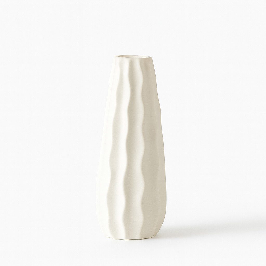 JASLIFE Dekovase Keramik Vase, Minimalistisch, Handgefertigt, Wohnzimmer Deko, zeitloses Design, perfekt als Geschenk