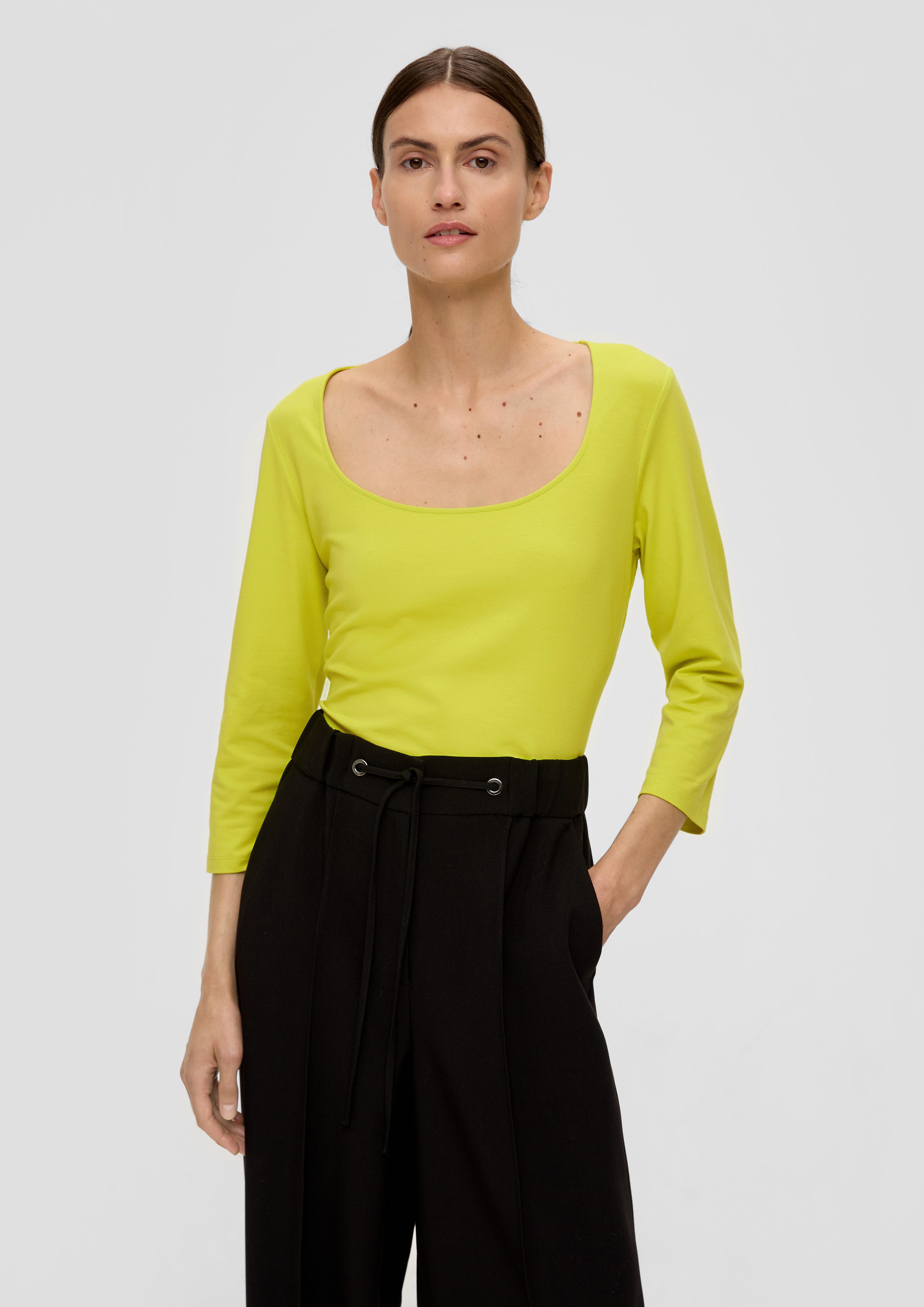 3/4-Arm-Shirt Longsleeve aus Baumwollstretch