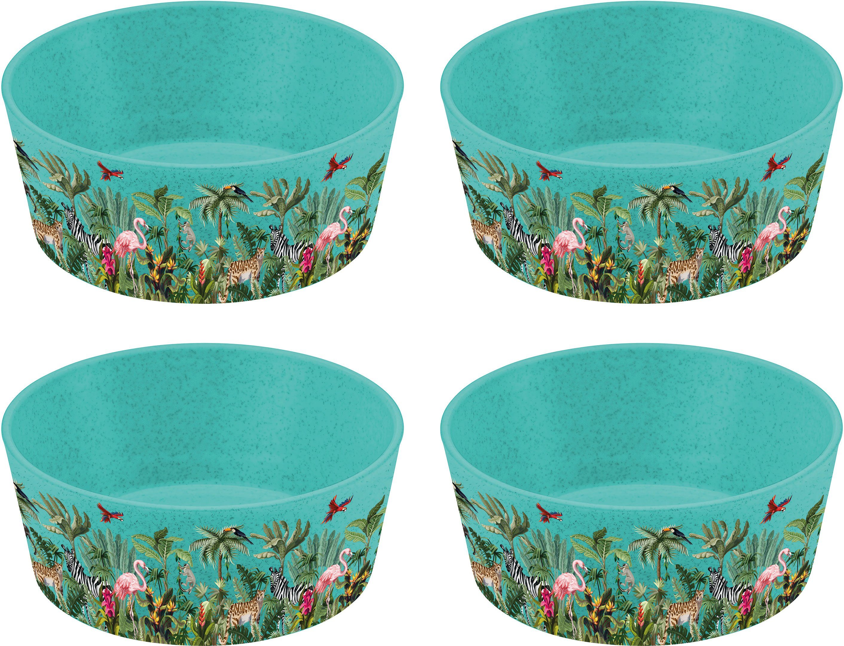 KOZIOL Kinderschale CONNECT BOWL JUNGL, Kunststoff, (Set, 4-tlg), recycelbar,melaminfrei, 400 ml, Made in Germany