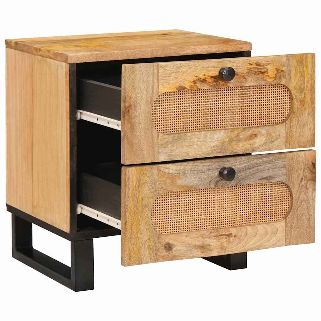 vidaXL Nachttisch Nachttisch Natur 40 x 33 x 46 cm Massivholz (1-St)