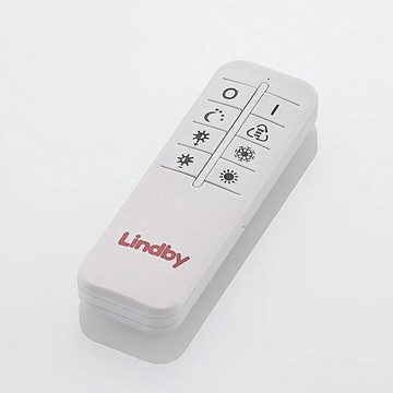 Lindby LED Deckenleuchte Bovia, dimmbar, LED-Leuchtmittel fest verbaut, Farbwechsel warmweiß / tageslicht, Modern, Eisen, Aluminium, Silikon, nickel satin, 1 flammig, inkl.