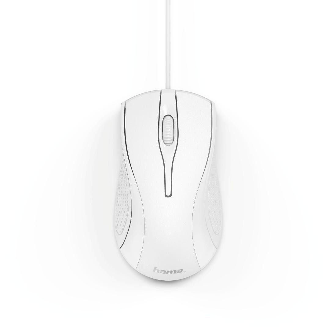 Hama Linkshänder, Maus PC 3 und Maus Office Computermaus Kabel Optische (kabelgebunden, Maus) Farbe für mit Rechtshänder Weiß, Tasten,