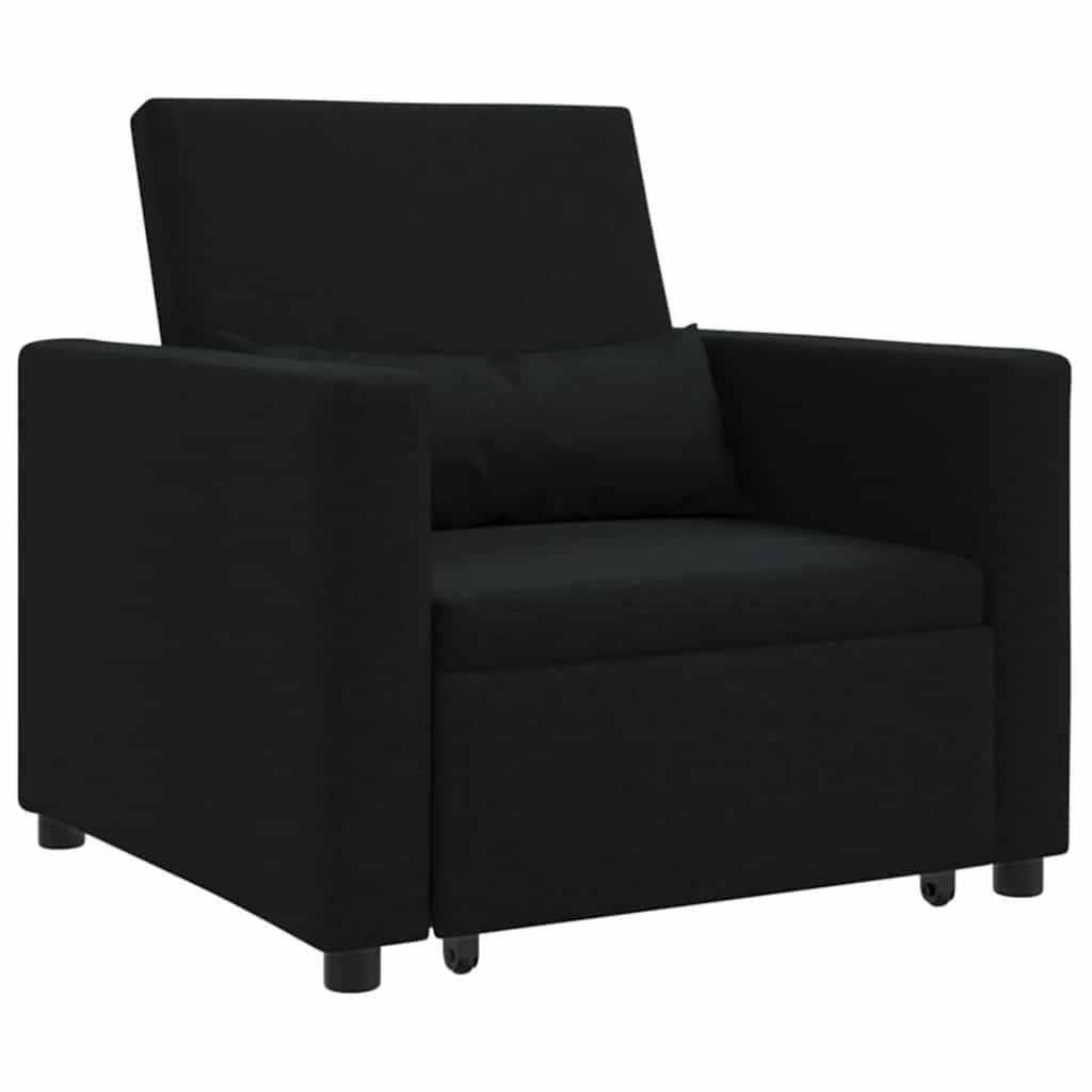 vidaXL Sessel Einzel-Schlafsofa mit Rädern Schwarz günstig online kaufen