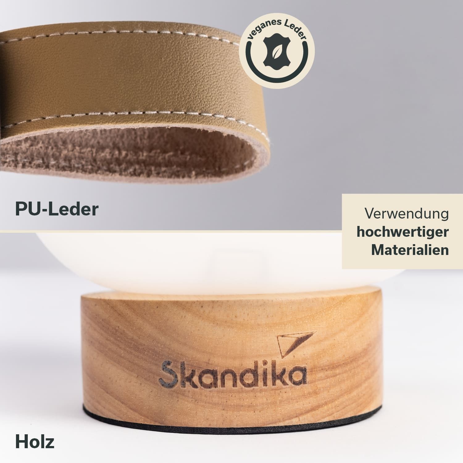 Skandika LED Gartenleuchte Campinglampe Gnista, wiederaufladbar, LED-Anzeige, Gewicht 250 g, mit USB Typ C Ladekabel, 2000 mAh, 3 Lichtfarben, stufenlos dimmbar