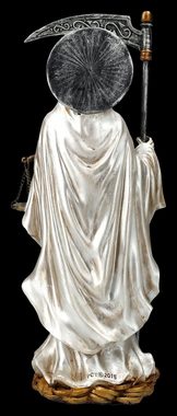 Figuren Shop GmbH Dekofigur Santa Muerte Figur mit Waage weiß - mystische Dekoration Reaper Statue