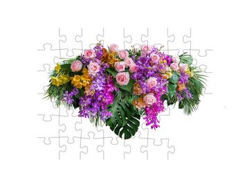 puzzleYOU Puzzle Rosa Rose und Orchidee: Tropische Blumen, 48 Puzzleteile, puzzleYOU-Kollektionen Blumen-Arrangements