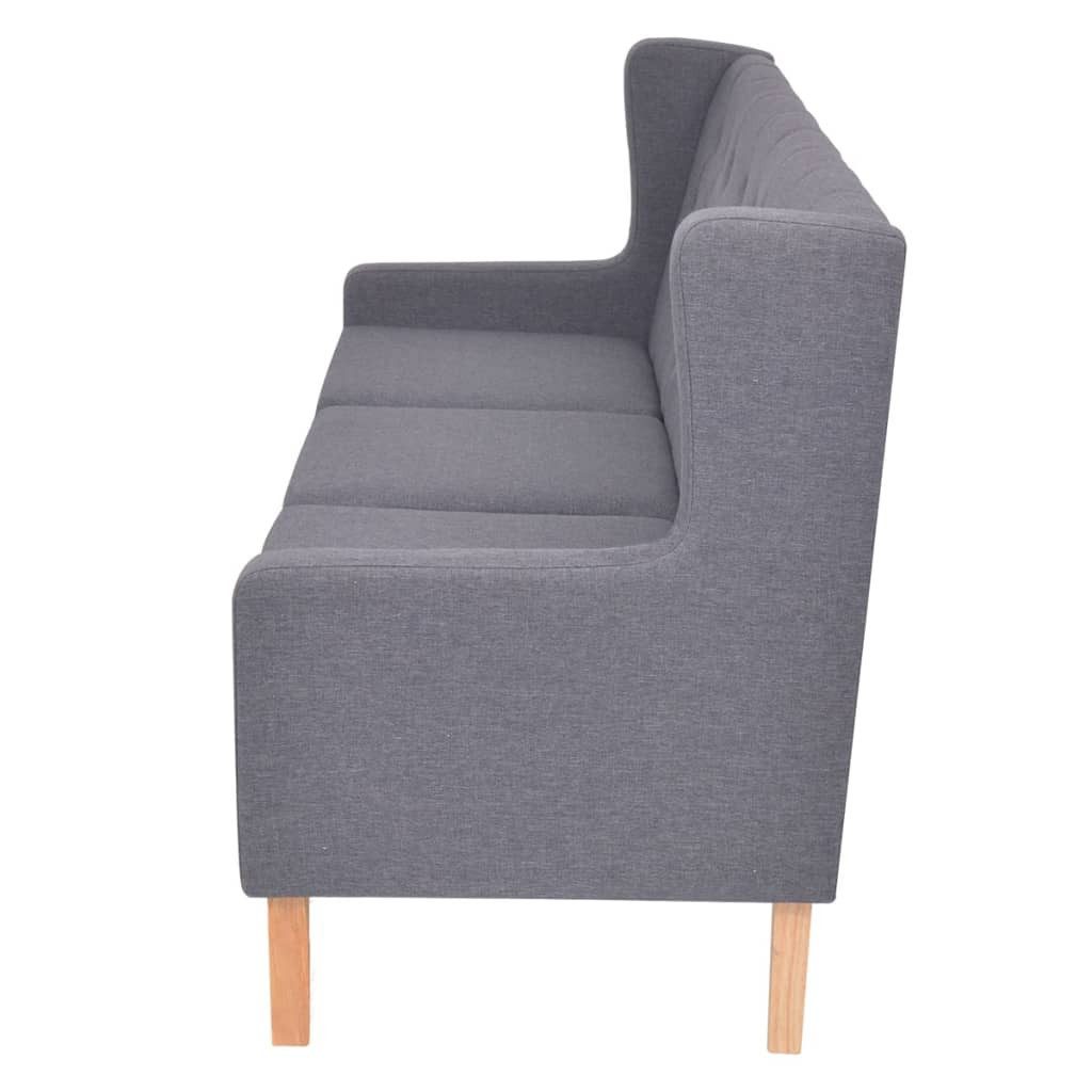vidaXL Sofa NA 3-Sitzer Sofa aus Polyester im skandinavischen Design 180 cm grau