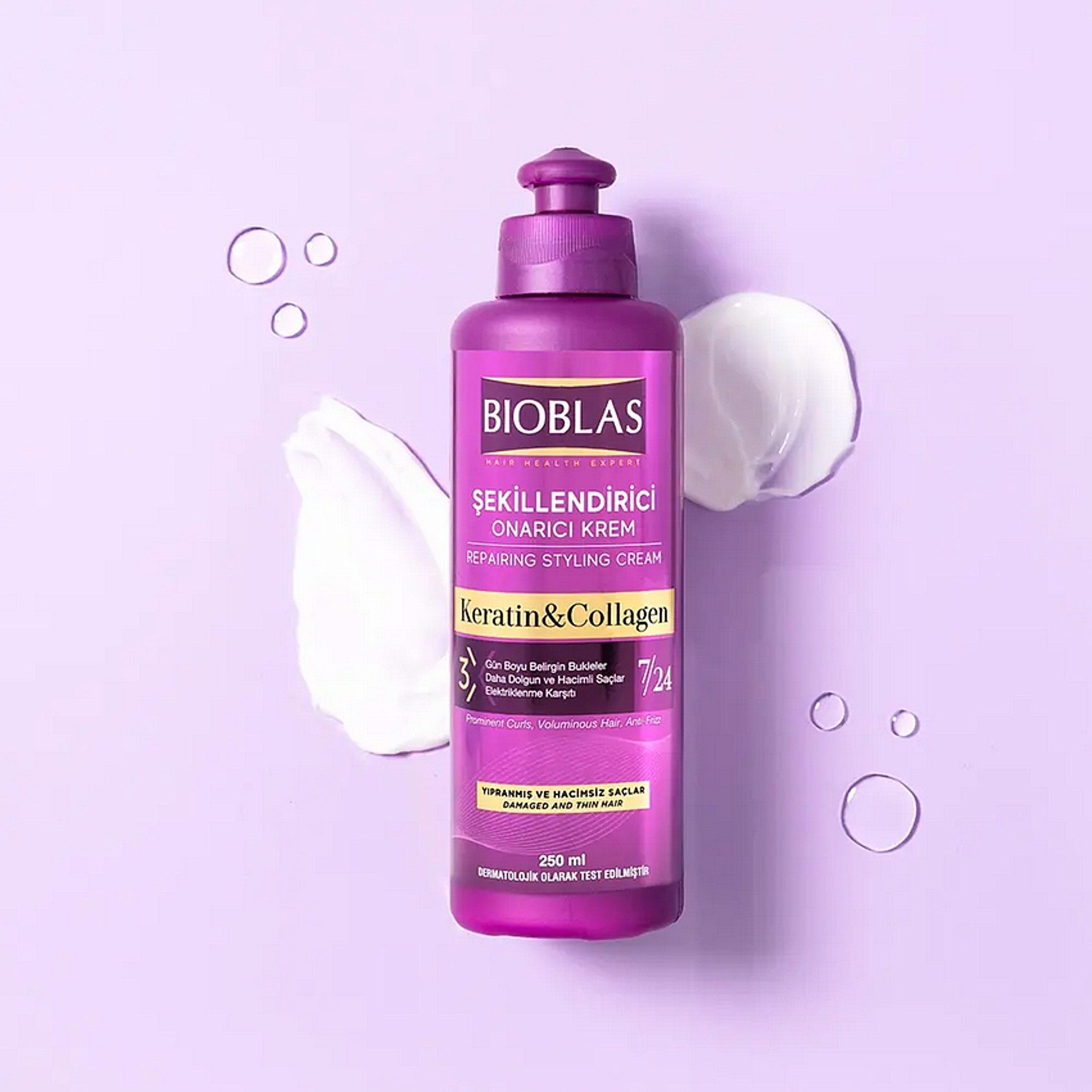 Bioblas Styling-Creme Styling Cream mit Keratin & Kollagen – Reparierende Lockenpflege