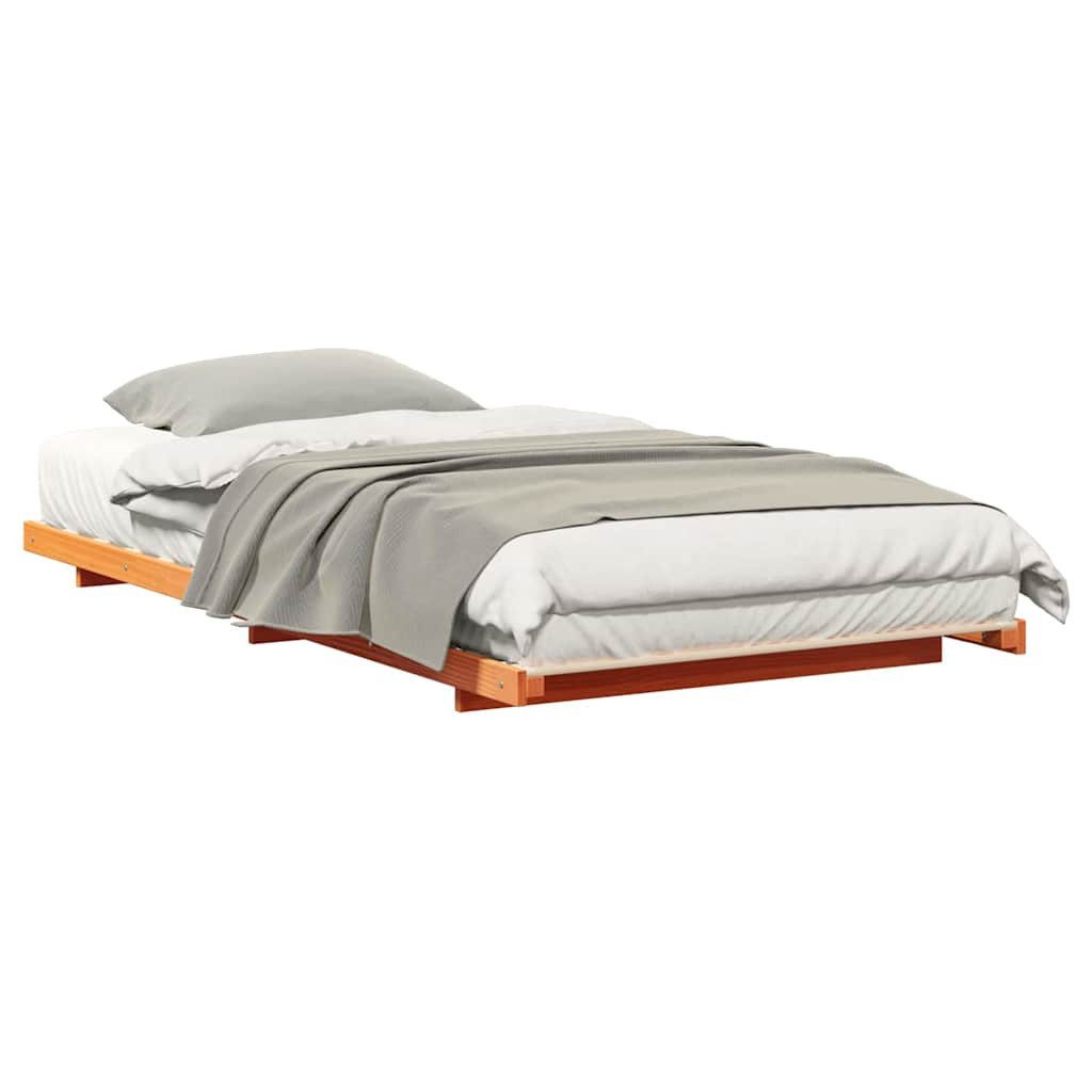 vidaXL Bett Bodenbettgestell Wachsbraun 80 x 210 cm Massivholz Kiefer (1-tl günstig online kaufen