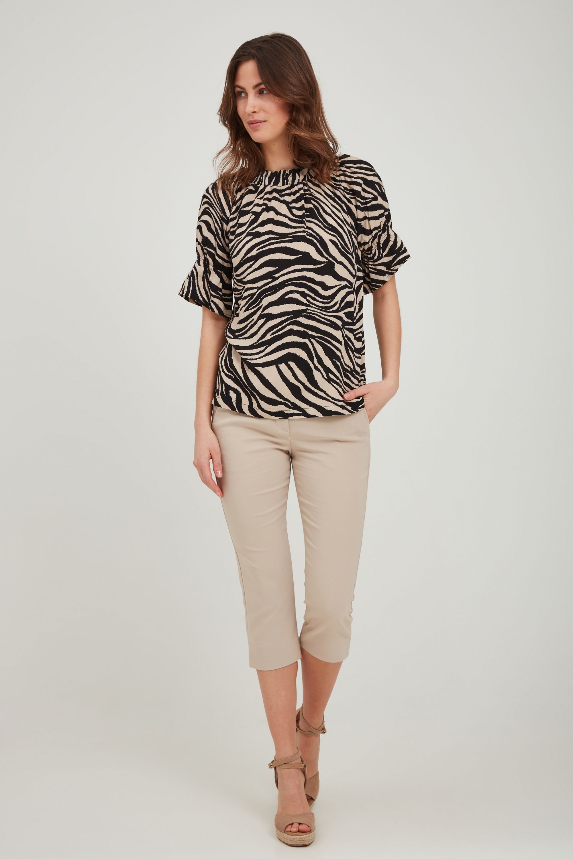 fransa Kurzarmbluse FRALZEBRA 4 Blouse - günstig online kaufen