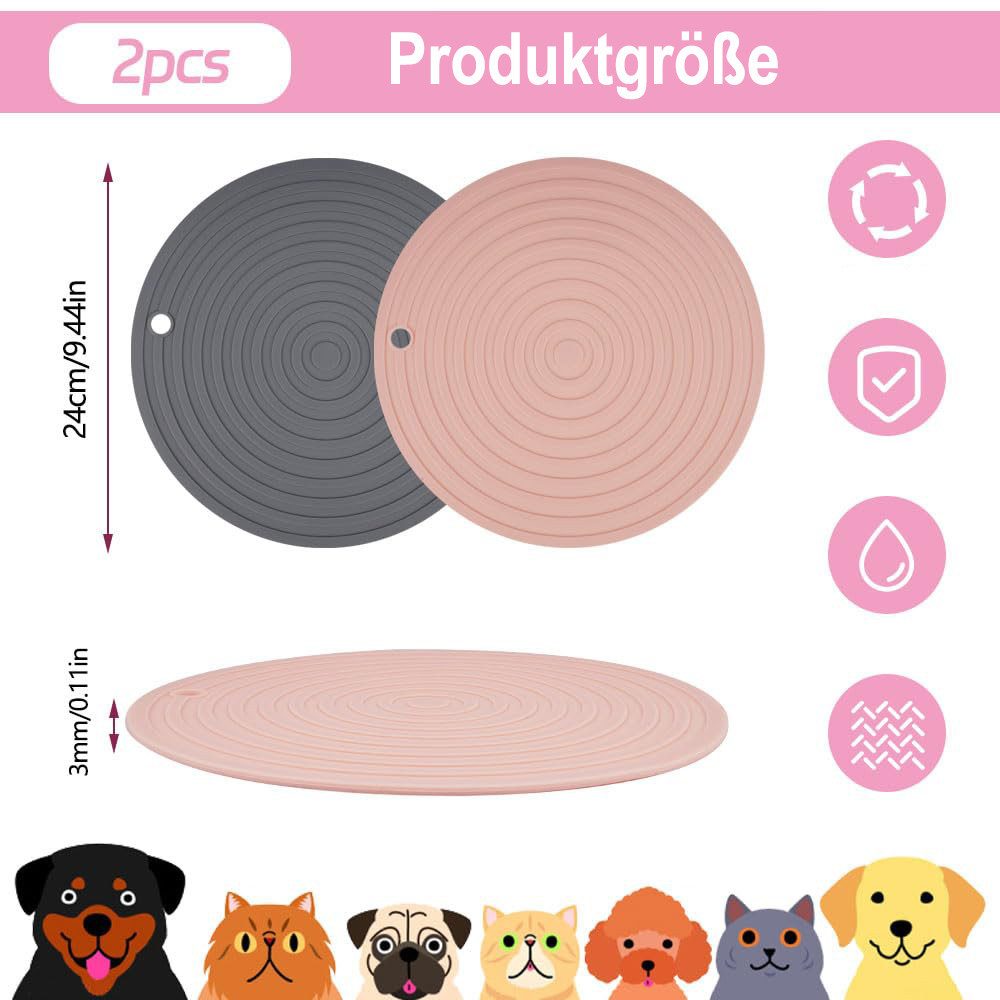 Ledander Napfunterlage 2er-Set Napfunterlage für Hunde und Katzen,– Silikon günstig online kaufen