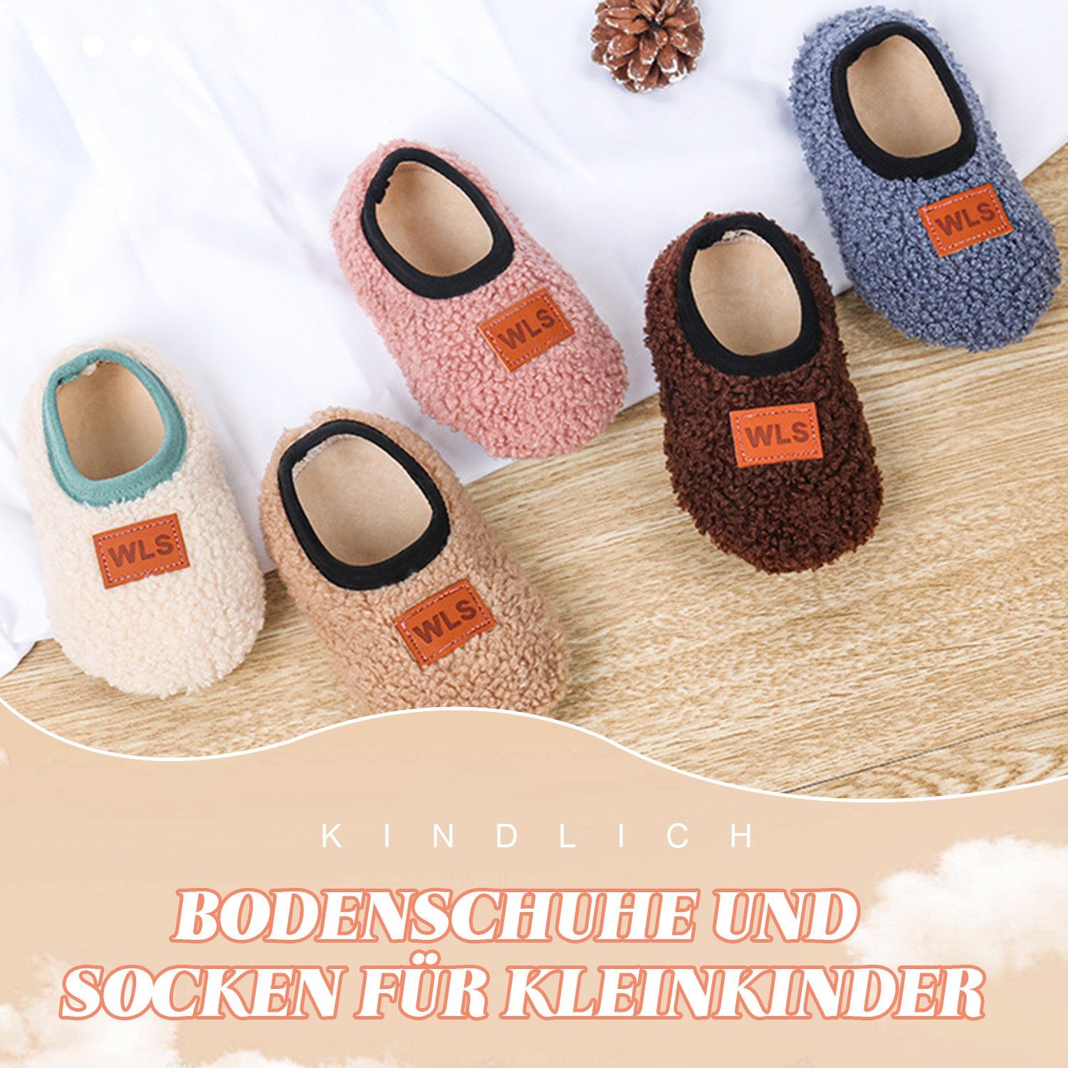 Babyschuhe Sneaker Krabbelschuh Mädchen Daisred Braun Krabbelsocken Socken Jungen