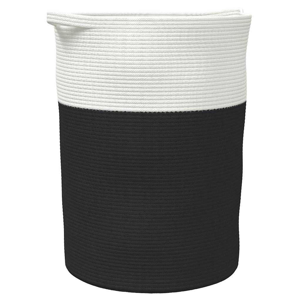 vidaXL Aufbewahrungskorb Aufbewahrungskorb Schwarz und Weiß 49x65 cm Baumwolle