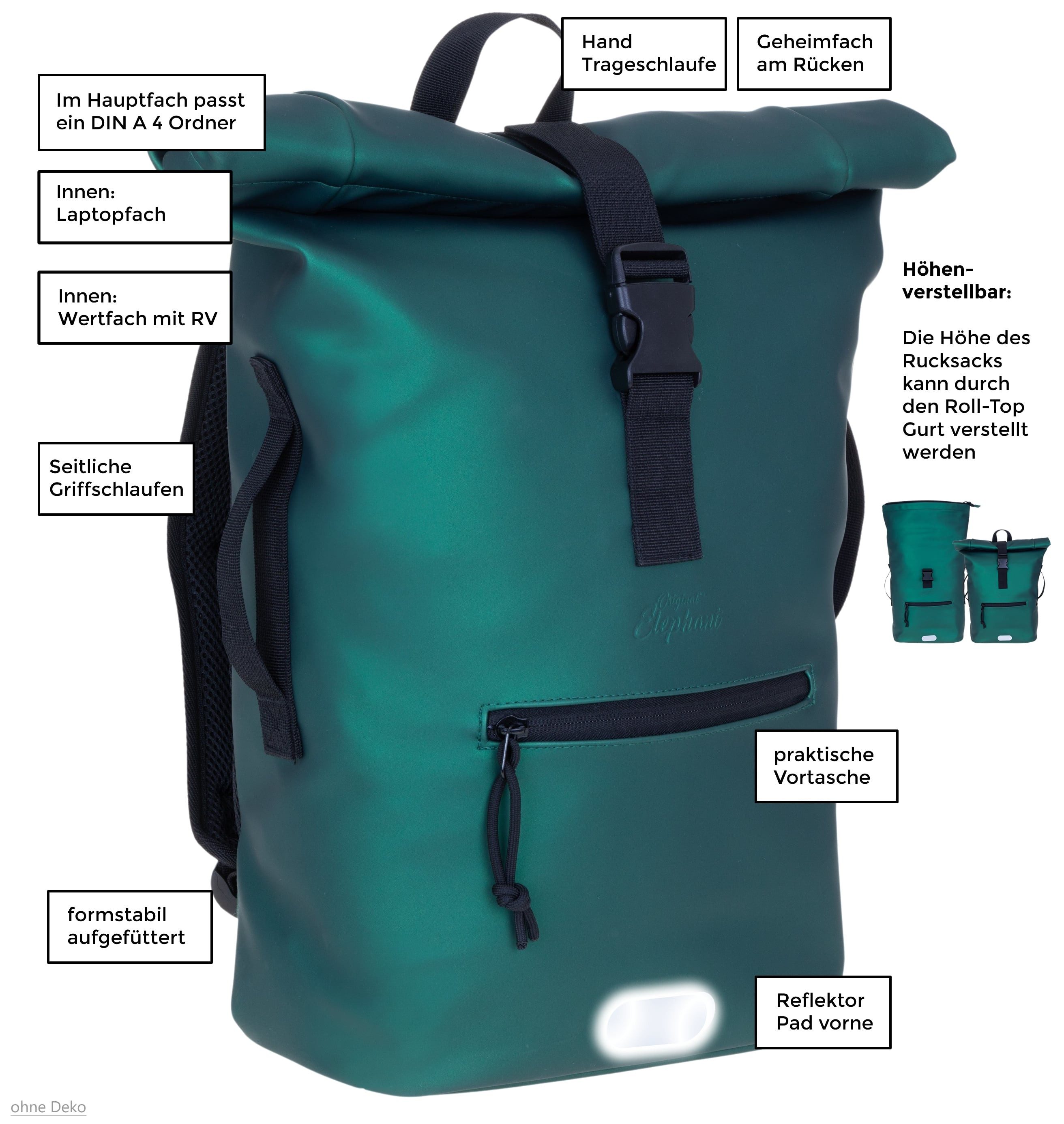 ELEPHANT Freizeitrucksack Time Bag aus Plane, Rucksack Laptoprucksack Daypa günstig online kaufen