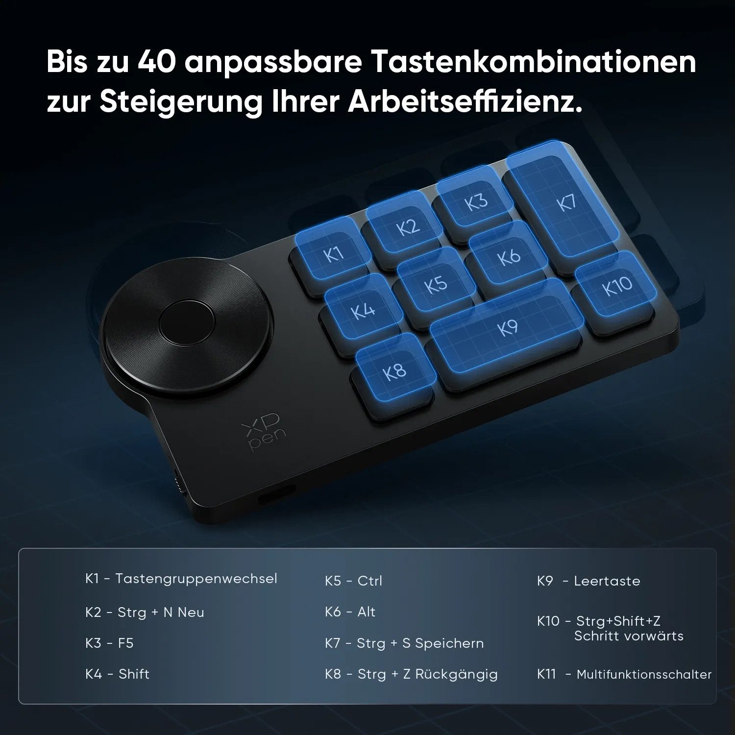 XP-PEN XP-PEN ACK05 Keyboard Grafiktablett (Tablett gehört nicht zum Lieferumfang)