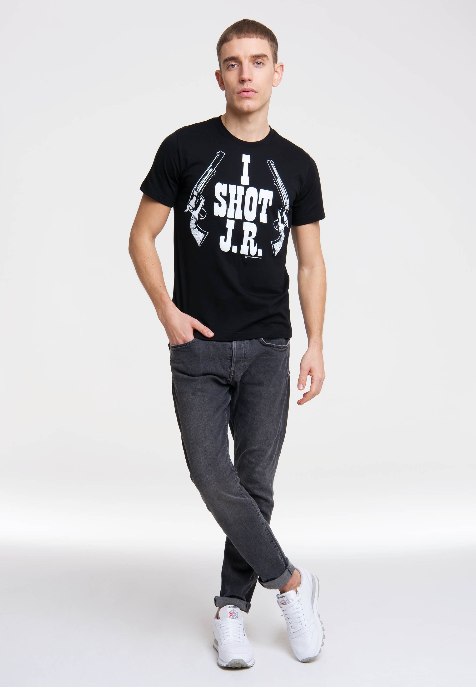 LOGOSHIRT T-Shirt Dallas - I Shot J.R. mit J.R. Ewing-Frontdruck