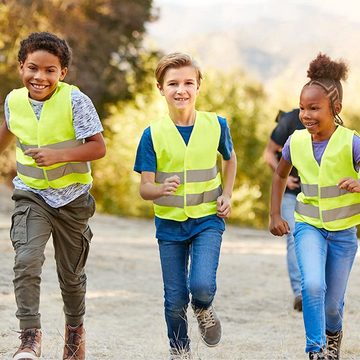 Lubgitsr Warnweste Warnwesten, Auto Warnweste Kinder 2Stk Reflektorweste Kinder(L)