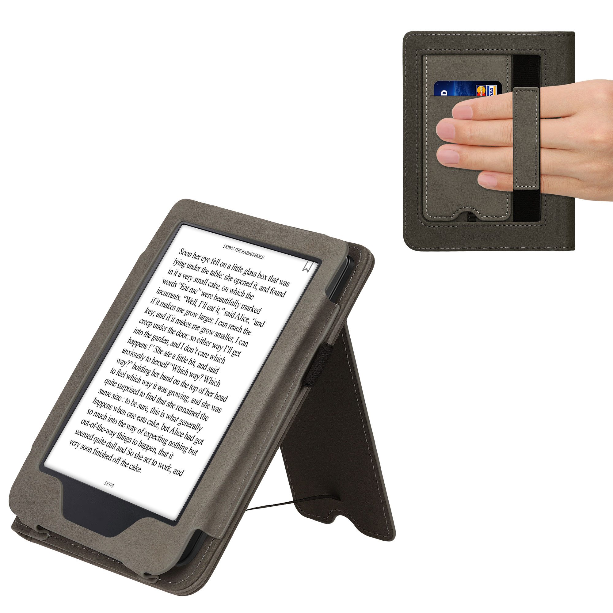 kwmobile E-Reader-Hülle Schutzhülle für Kobo Clara 2E / Tolino Shine 4, Handschlaufe - Cover Aufgehende Sonne Design