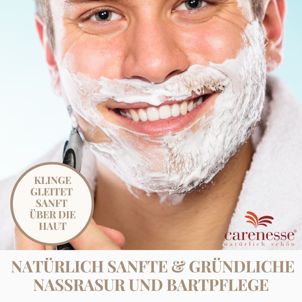 ohne sehr Rasierseife für sensible Haut Rasur- Seife & & Rasurseife, pflegend aus Rasier Olivenöl Carenesse Lorbeeröl barbersoap Zusatzstoffe Bartpflege