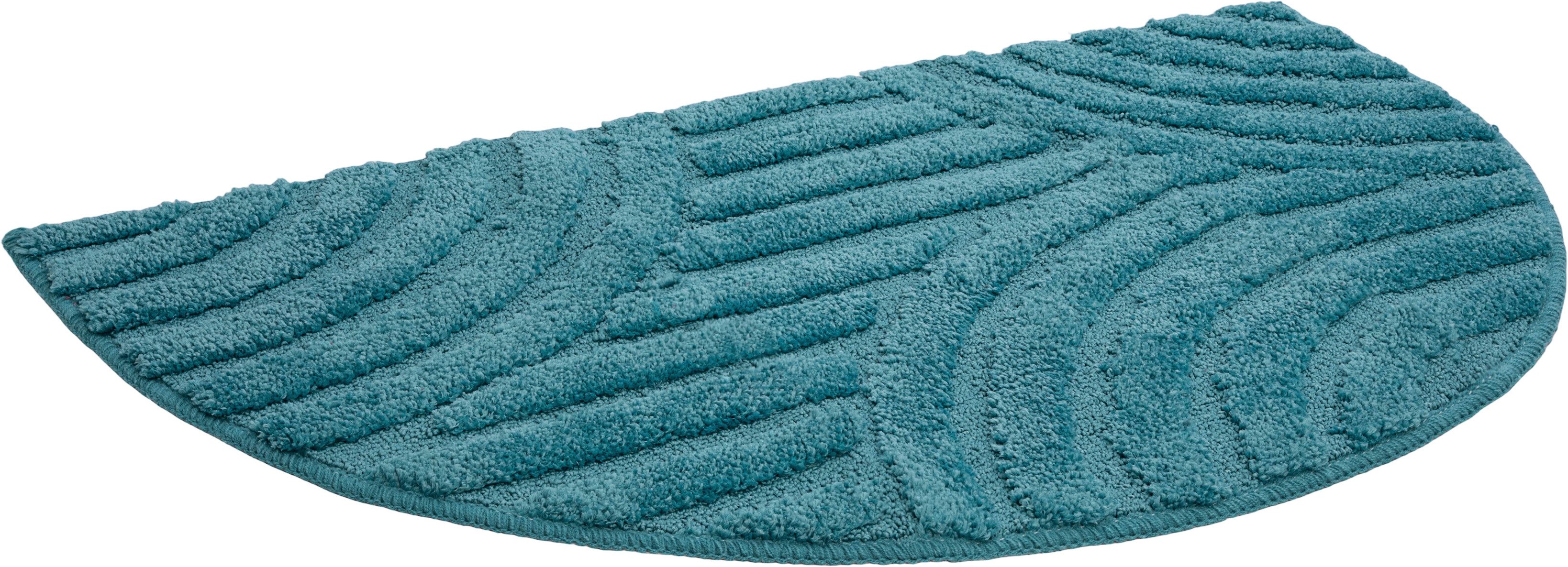 OTTO home Badematte Regona Scandi, Badvorleger, Badezimmer Teppich, Duschvorleger, Höhe 10 mm, rutschhemmend beschichtet, strapazierfähig, Polyester, halbrund,  – Bild 2 von 5