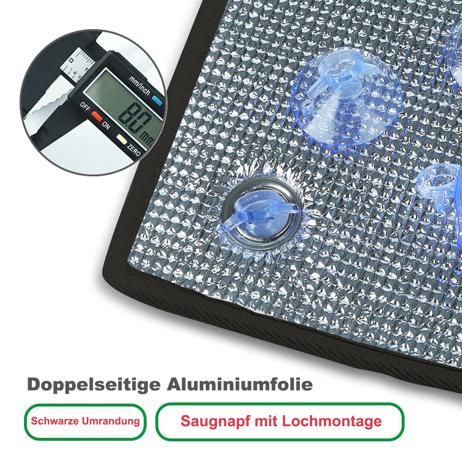 Auledio Sonnenschutz-Fensterfolie Wärmeschutz-Fensterfolie, UV-Schutz, Reflektierende Aluminiumfolie, Doppelte Aluminiumfolien-Isolierung, Für Zuhause, Büro und Garage