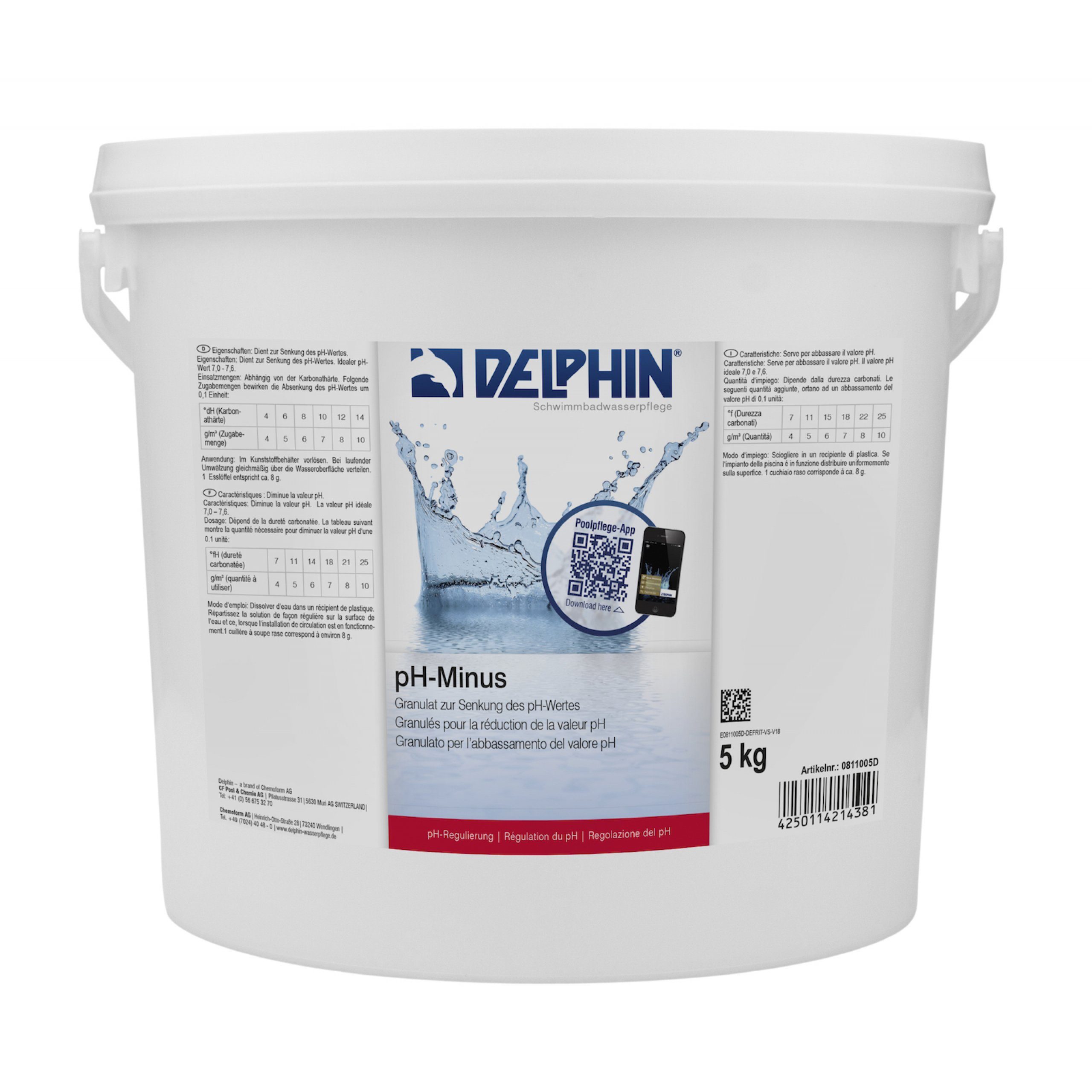Chemoform Poolpflege Delphin pH Minus Granulat 5 kg senkt den pH Wert Schwimmbadpflege