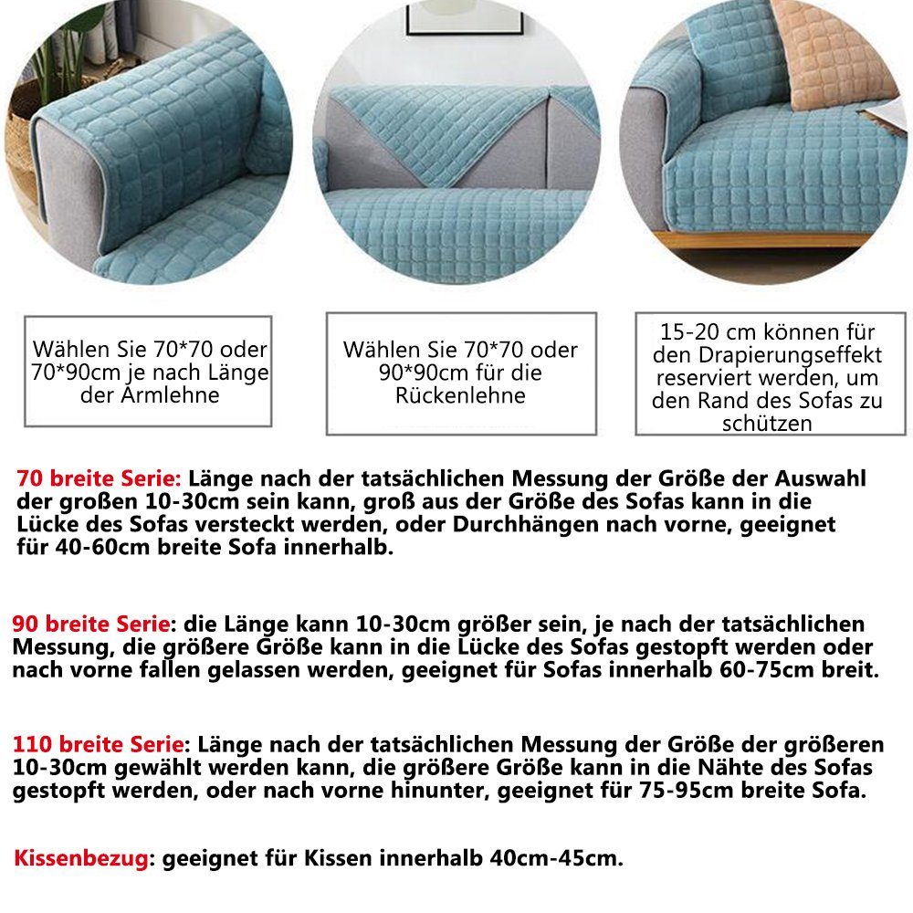 Bezug Sofaüberwurf,Couch Sofahusse NUODWELL Form L Sofabezug,rutschfest Samt Ecksofa,