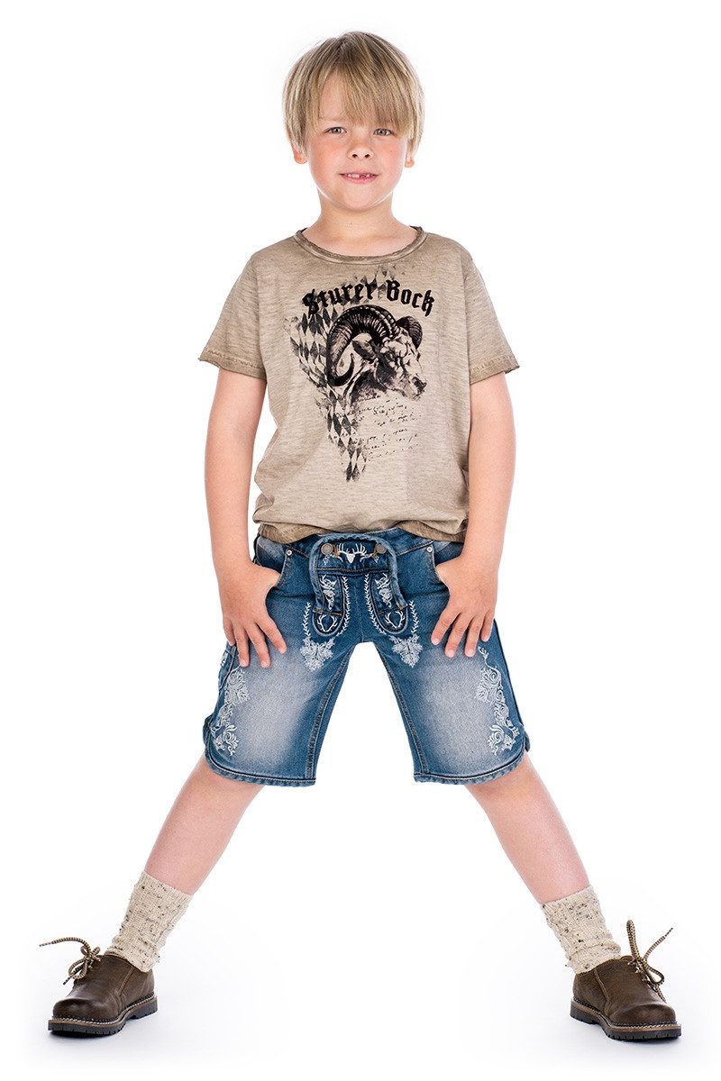 Hangowear Trachtenhemd Trachtenshirt Kind - GODWIN BAVARIA KIDS - beige – Bild 4 von 5