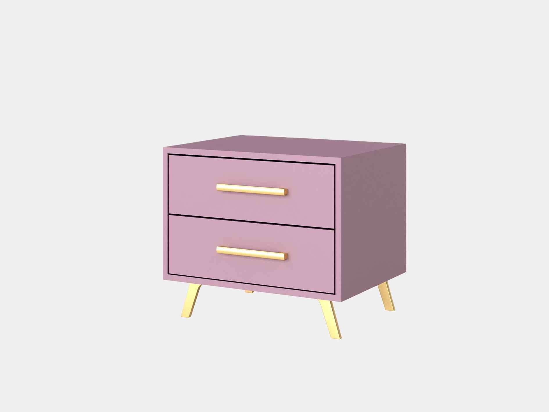Masseno Nachttisch Masseno Nachttisch ELISE Nachtschrank für Schlafzimmer 54 cm lila