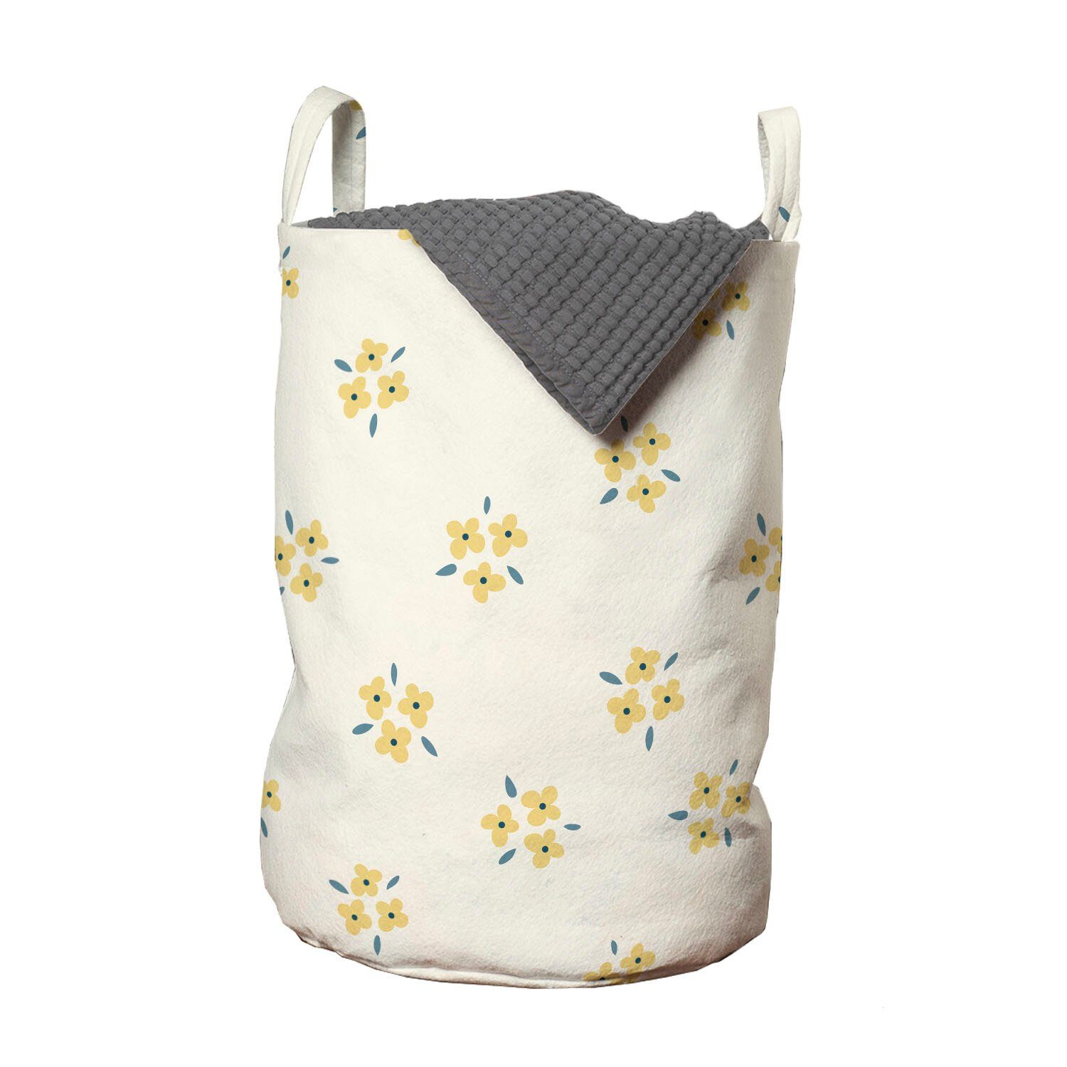 Abakuhaus Wäschesäckchen Wäschekorb mit Griffen Kordelzugverschluss für Waschsalons, Blumen Minimalist Arrangement