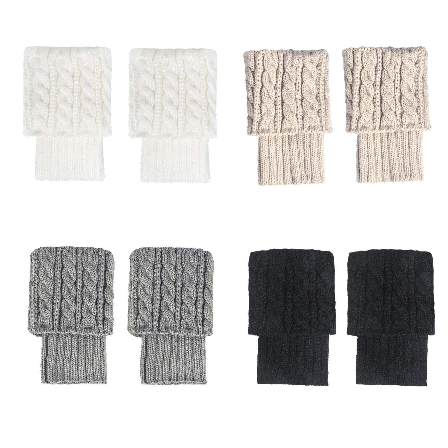 feinlux Beinstulpen Beinstulpen Damen Stiefelsocken Winter Warm (Set, 4-St., Stulpen Häkelstrick Stiefel Manschetten Topper Socken(4 Paar) Geeignet als Geschenk für Familie, Freunde, Partner und Kollegen.