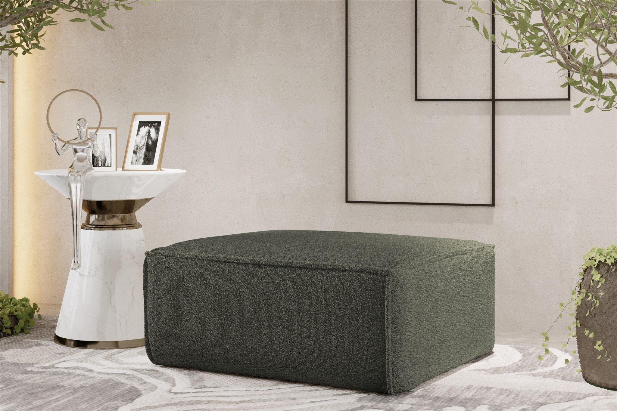 Fun Möbel Polsterhocker Designerhocker CELES PREMIUM 105x105 cm in Stoff (1 günstig online kaufen