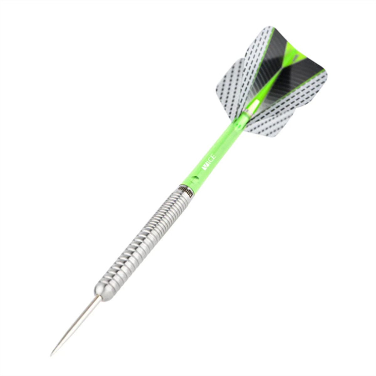 one80 Dartpfeil Strike 02 Steeltip Dartset 24g Silbergrün Steeldarts Tungsten 80%, Das spezielle Barrel unterstützt Kontrolle und die Wurftechnik