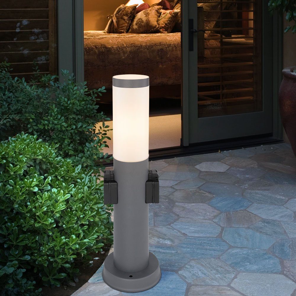 LED Wegeleuchte Leuchtmittel Sockelleuchte Warmweiß, etc-shop Gartenlampe inklusive, Außenstehlampe Außen-Stehlampe, LED