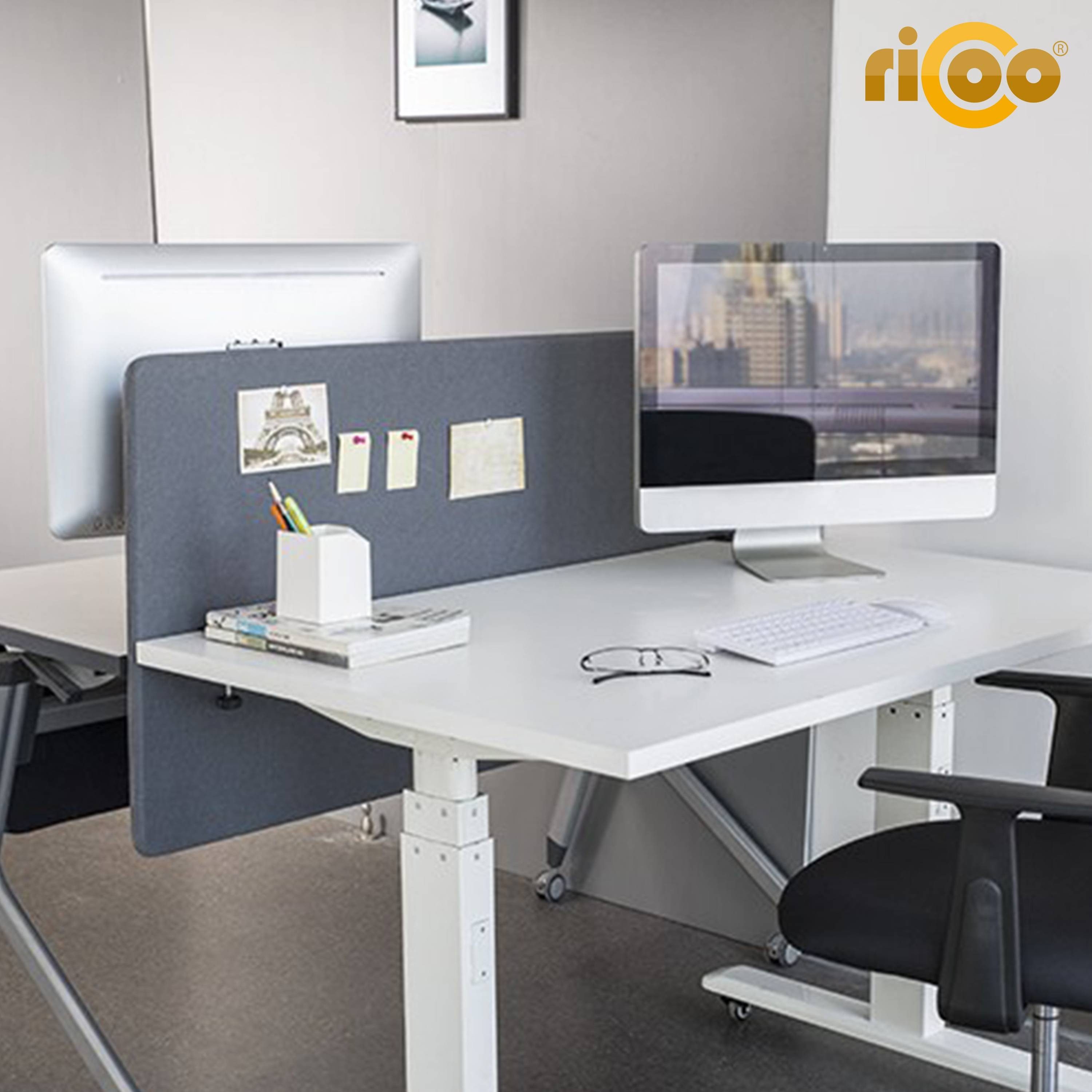 RICOO Schallschutz Akustik ZAP1680-G, Trennwand Paneel Schutzwand Büro Schreibtisch Sichtschutz