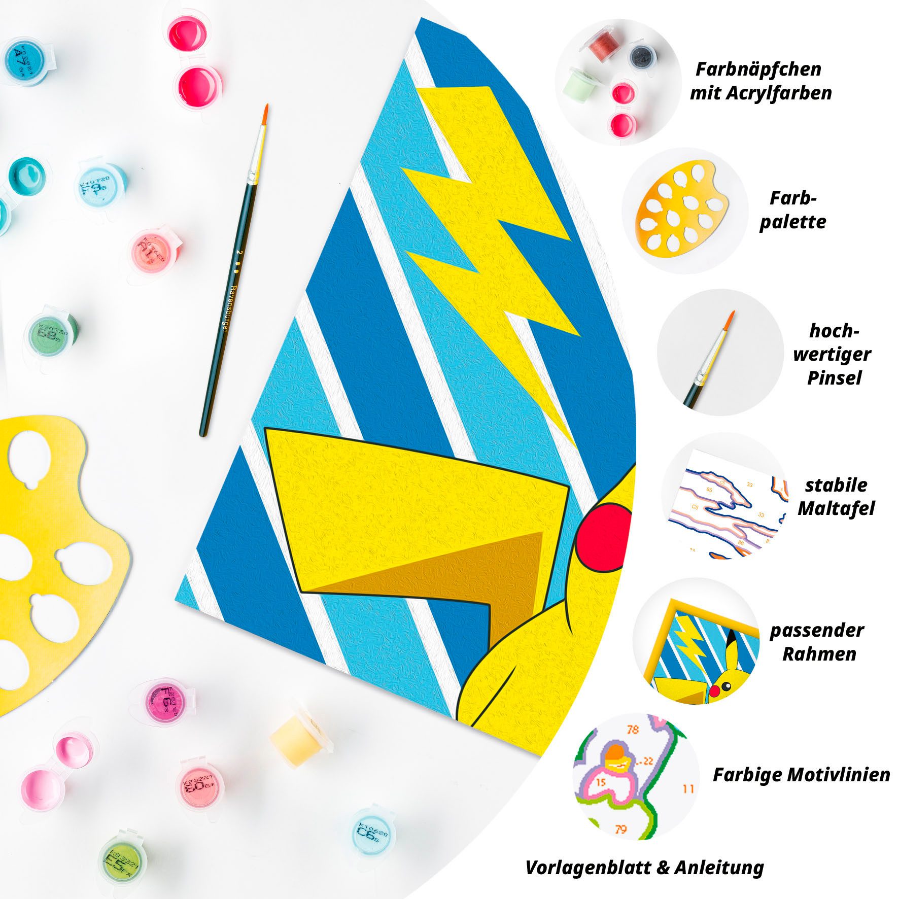 Ravensburger Malen nach Zahlen CreArt, Freches Pikachu, Made in Europe