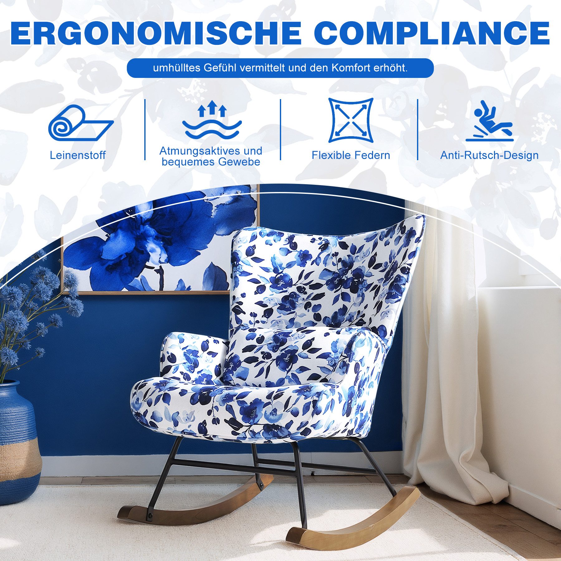 HomeMiYN Schaukelstuhl Schaukelstuhl Wohnzimmer Samt mit günstig online kaufen