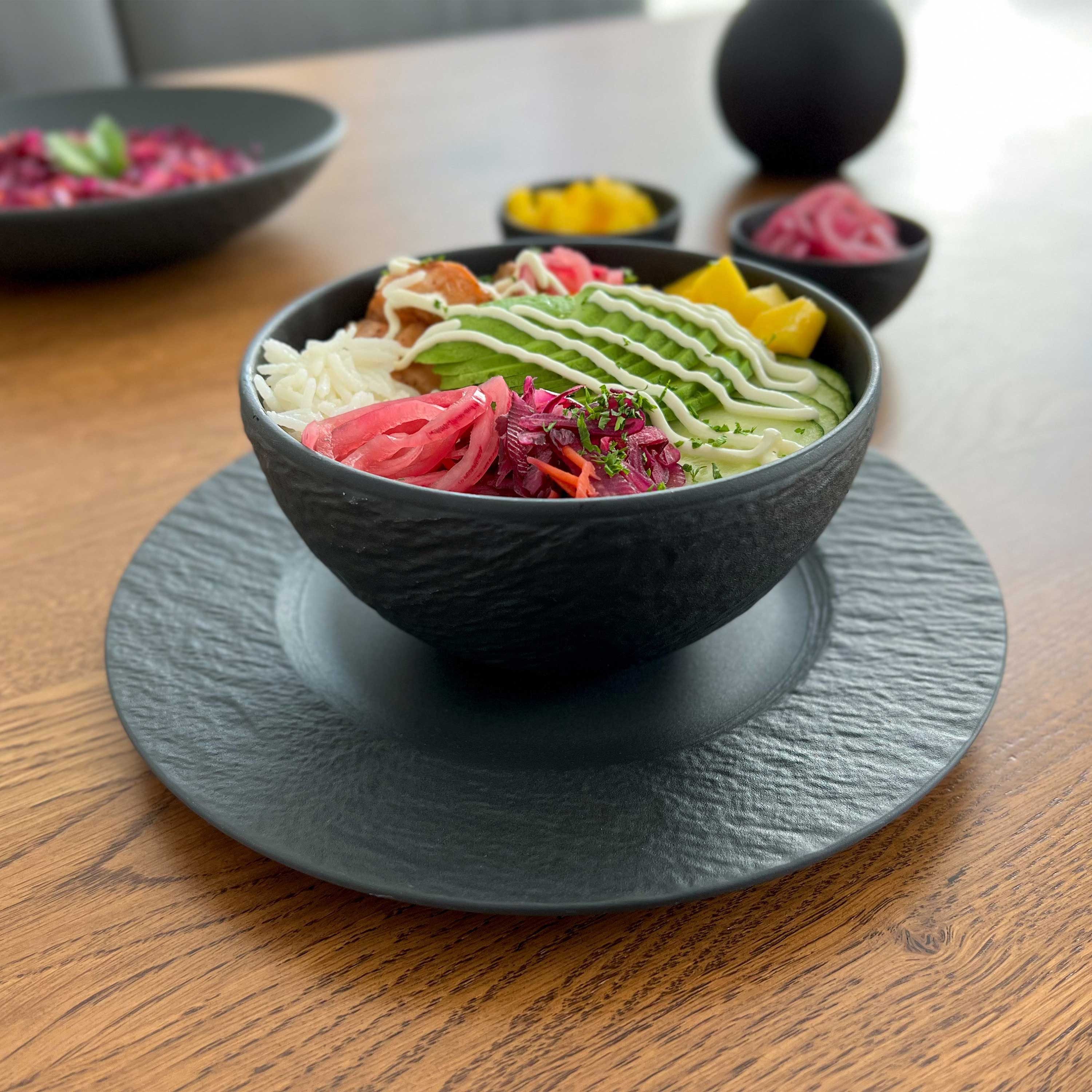 Villeroy & Boch Frühstücks-Geschirrset Manufacture Rock Fruehstuecksset (6-tlg), 2 Personen, Porzellan, Premium Porzellan