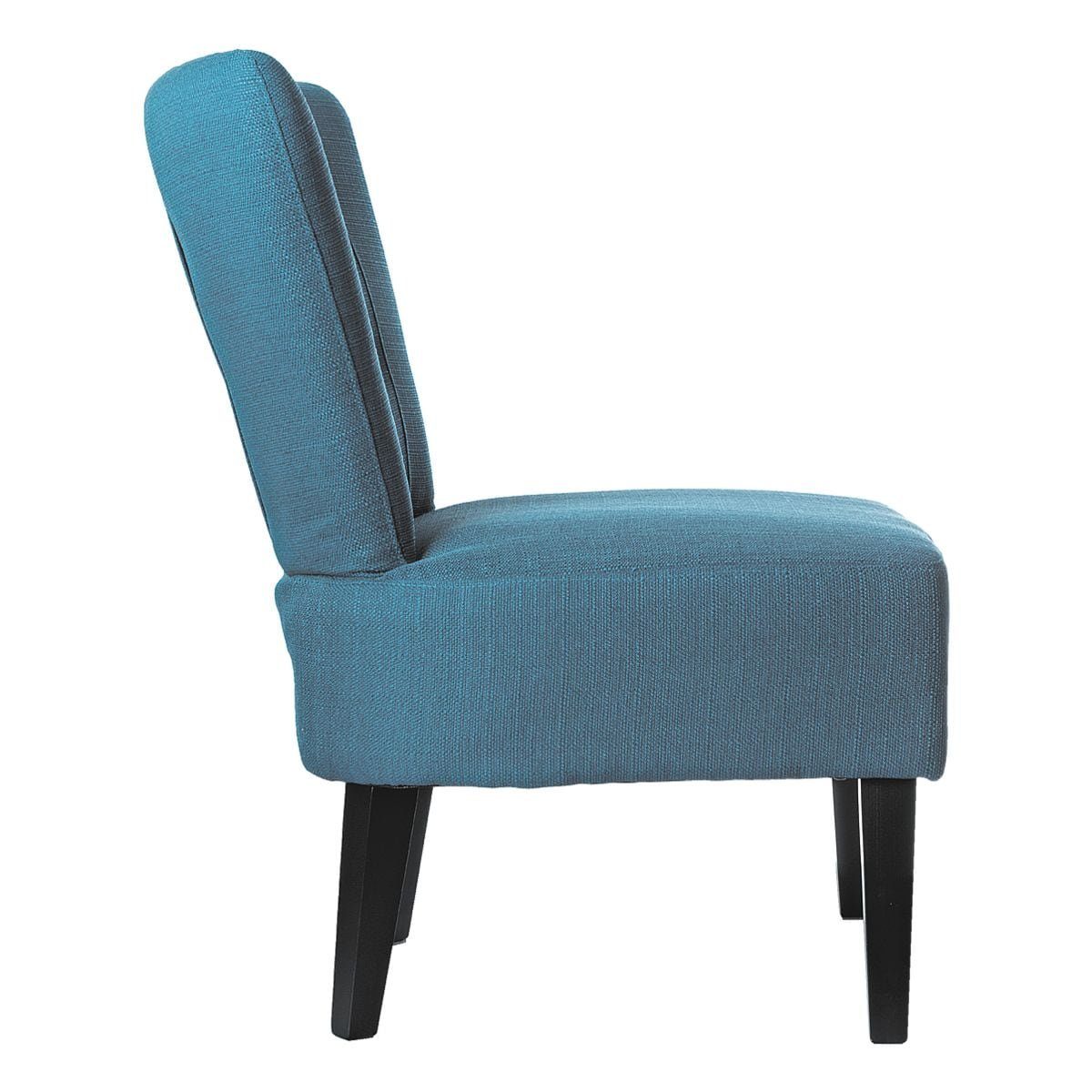 Vintage-Look, PAPERFLOW Brighton, blau extrabreite Sitzfläche, Sessel im Holzfüße