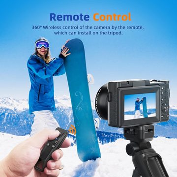 HT V01 Kompaktkamera (48 MP, 4K Videokamera Camcorder Digitalkamera, 16x Digitalzoom Vlogging Kamera)