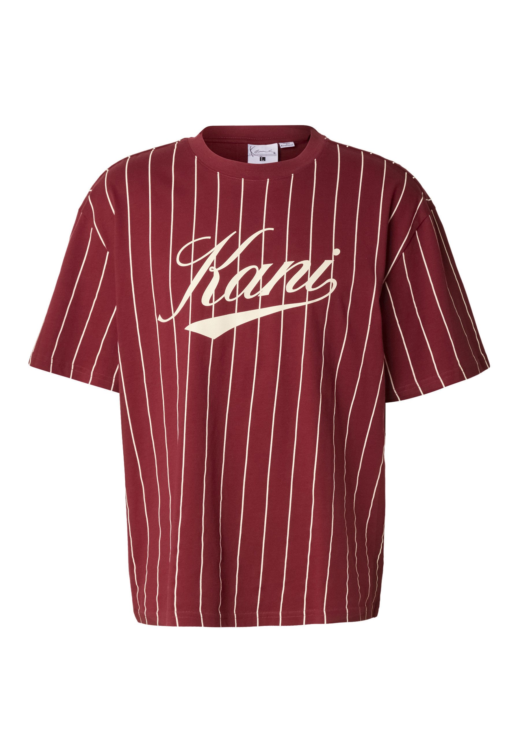 Karl Kani T-Shirt Karl Kani Cursive Varsity Pinstripe T-Shirt (1-tlg)