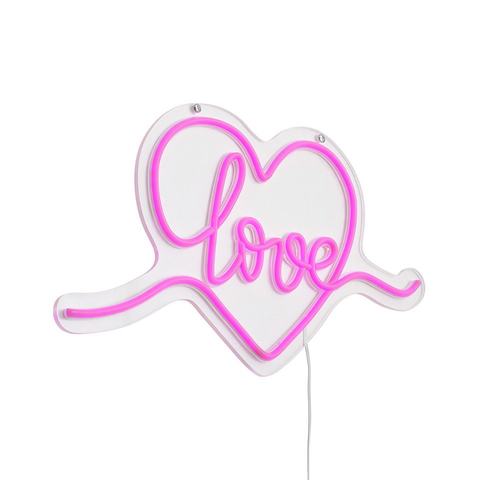 Qazqa Wandleuchte Neon, LED fest integriert, Extra-Warmweiß, QAZQA Wand­leuchte, integrated, Rosa, Kunststoff, Design