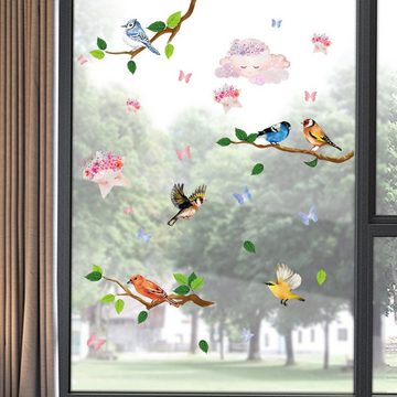 HIBNOPN Fensterdekoration 2 Fensteraufkleber Selbstklebend Kolibri und Schmetterling Dekoration