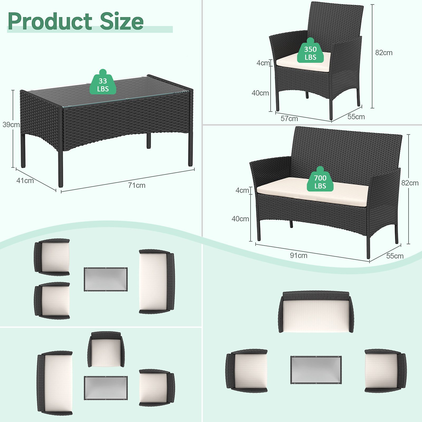 BIGZZIA Gartenlounge-Set Gartenmöbel-Set für den Außenbereich günstig online kaufen